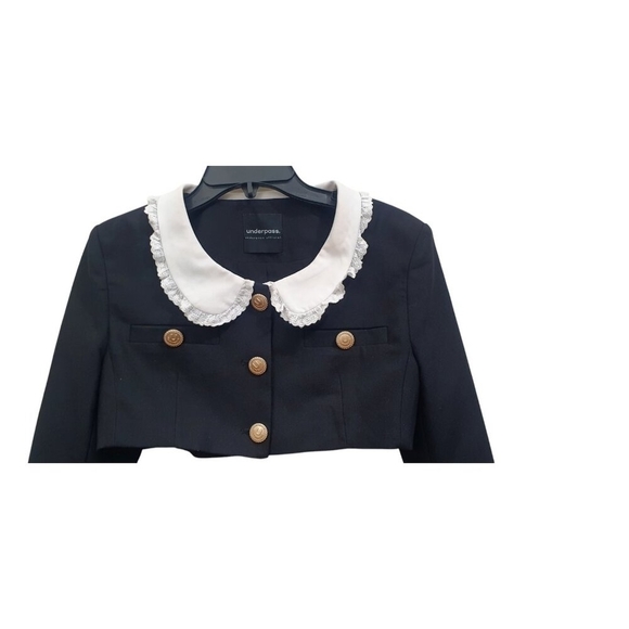 Underpass Korean style Peter Pan collar cropped wemens jacket Size S - Picture 5 of 13